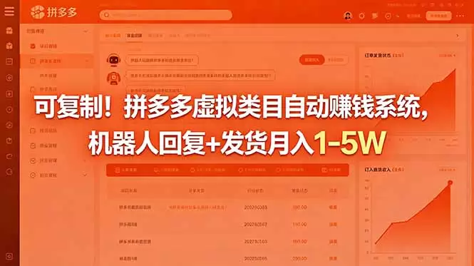 可复制！拼多多虚拟类目自动赚钱系统，机器人回复+发货月入 1-5W|青心网创站