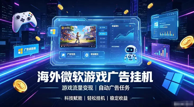 海外游戏广告自动挂G，轻资产海外副业风口，单设备稳定产出500+【揭秘】|青心网创站