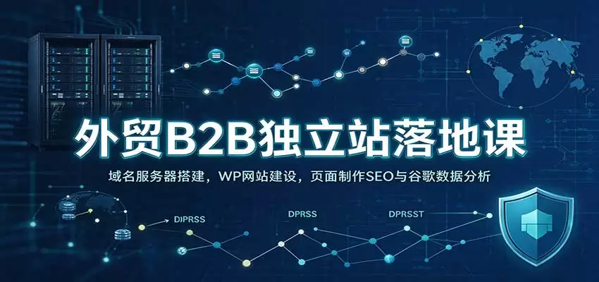 外贸B2B独立站落地课：域名服务器搭建，WP网站建设，页面制作SEO与谷歌数据分析 - 青心资源站