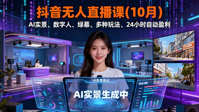 抖音无人直播课(10月-青心网创站