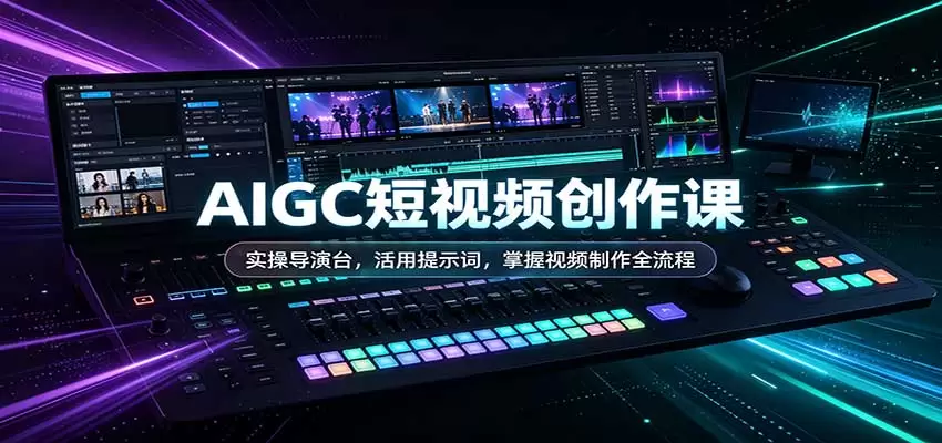 AIGC短视频创作课：实操导演台，活用提示词，掌握视频制作全流程|青心资源站