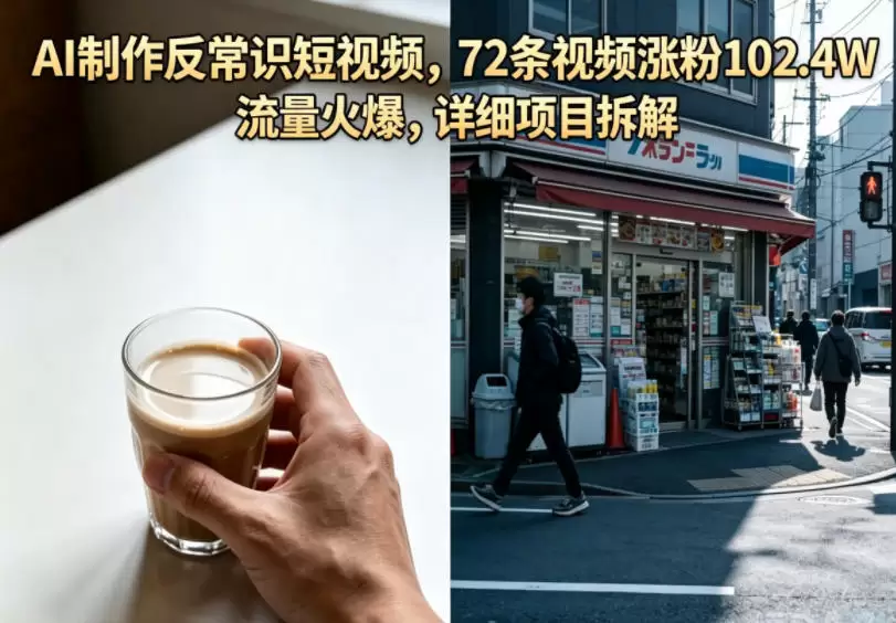 AI制作反常识短视频，72条视频涨粉102.4W，流量火爆，详细项目拆解|青心网创站