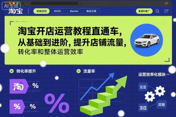 淘宝开店运营教程直通车，从基础到进阶，提升店铺流量，转化率和整体运营效率（更新11月）-青心网创站