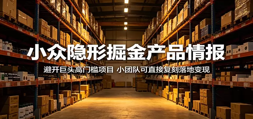 小众隐形掘金产品情报：避开巨头高门槛项目，小团队可直接复刻落地变现|青心网创站