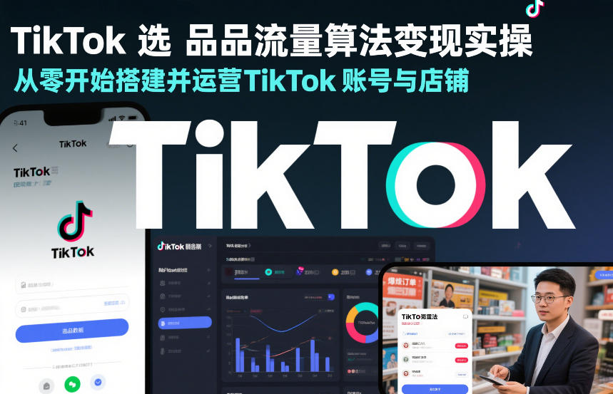 TikTok选品流量算法变现实操，从零开始搭建并运营TikTok账号与店铺青心网创青心网创站