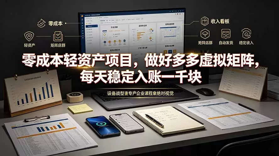 零成本轻资产项目，做好多多虚拟矩阵，每天稳定入账一千块|青心网创站