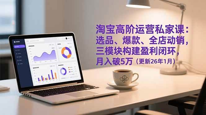 （17080期）淘宝高阶运营私家课：选品、爆款、全店动销，三模块构建盈利闭环，月入破5万（更新26年1月）青心网创青心网创站