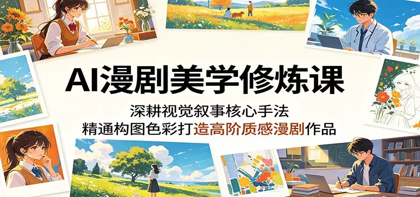 AI漫剧美学修炼课：深耕视觉叙事核心手法，精通构图色彩打造高阶质感漫剧作品|青心网创站