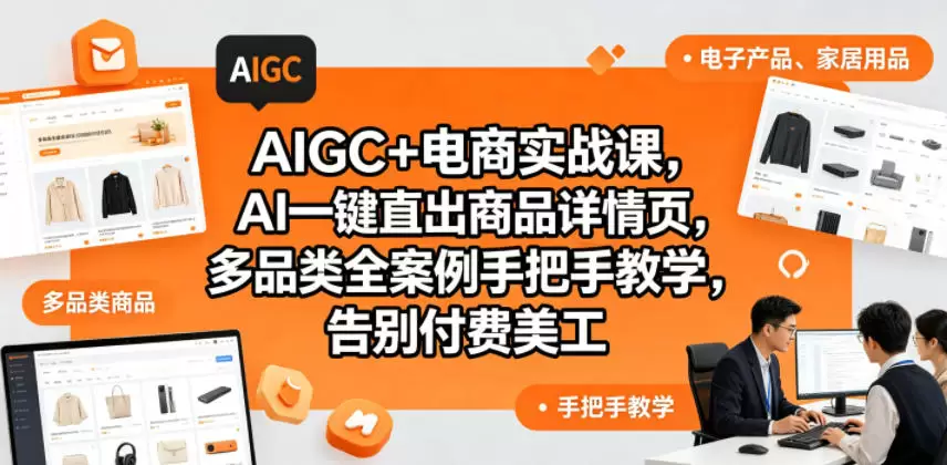 AIGC+电商实战课，AI一键直出商品详情页，多品类全案例手把手教学，告别付费美工（更新0725）|青心网创站