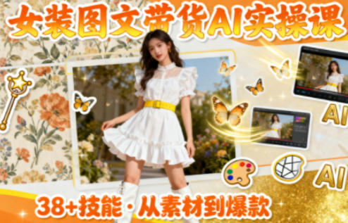 女装图文带货的AI实操课,覆盖38个实用技能,快速提升素材制作效率-青心网创站