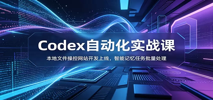 Codex自动化实战课：本地文件操控网站开发上线，智能记忆任务批量处理|青心网创站