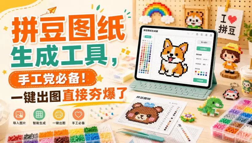 拼豆图纸生成工具，手工党必备！一键出图直接夯爆了 - 青心资源站