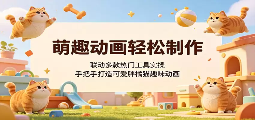 萌趣动画轻松制作，联动多款热门工具实操，手把手打造可爱胖橘猫趣味动画|青心网创站