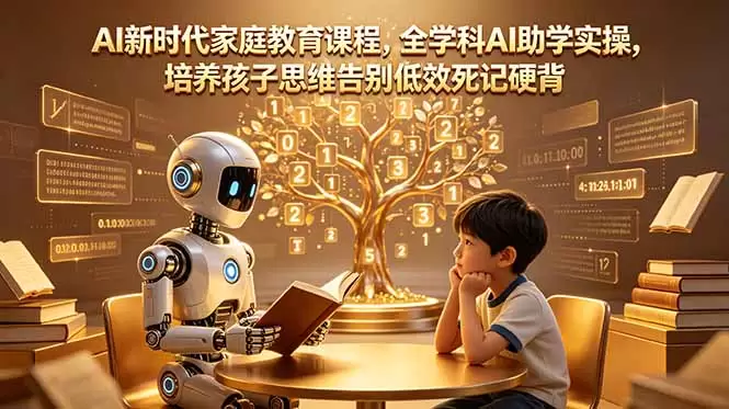 AI新时代家庭教育课程，全学科AI助学实操，培养孩子思维告别低效死记硬背|青心网创站