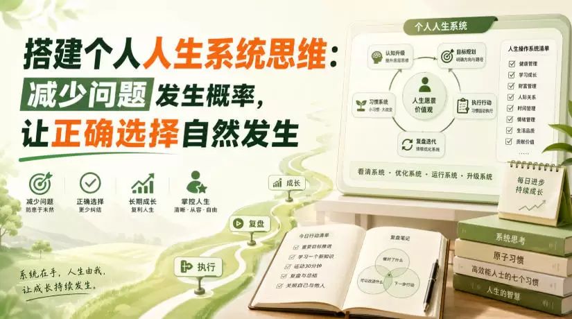 付费文章：搭建个人人生系统思维：减少问题发生概率，让正确选择自然发生 - 青心资源站
