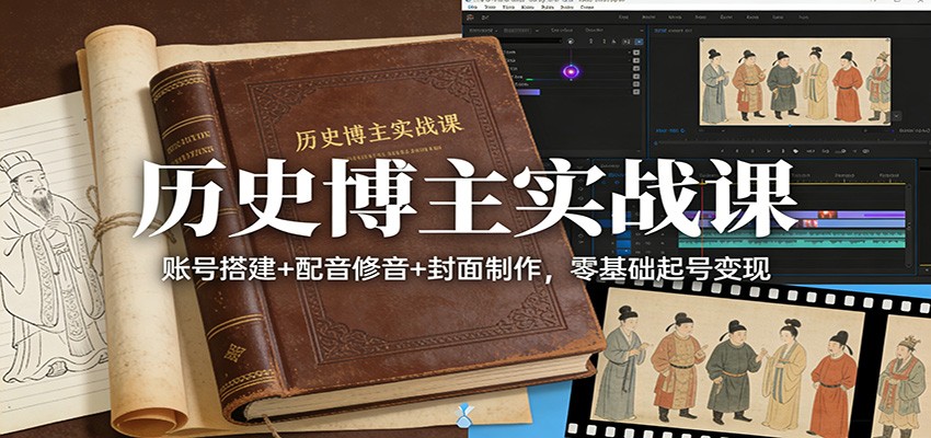 图片[1]青心网创历史博主实战课：账号搭建+配音修音+封面制作，零基础起号变现青心网创青心网创站