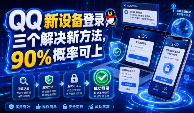 QQ新设备登录，三个解决新方法，90%概率可上|青心网创站