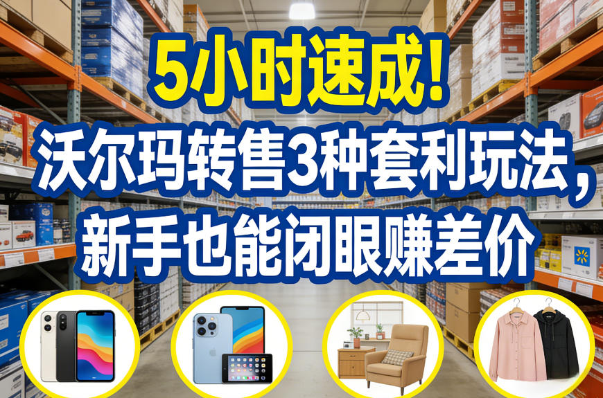 5小时速成!沃尔玛转售3种套利玩法,新手也能闭眼賺差价青心网创青心网创站