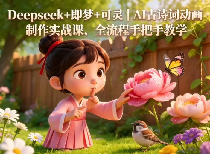 Deepseek+即梦+可灵｜AI古诗词动画制作实战课，全流程手把手教学|青心网创站
