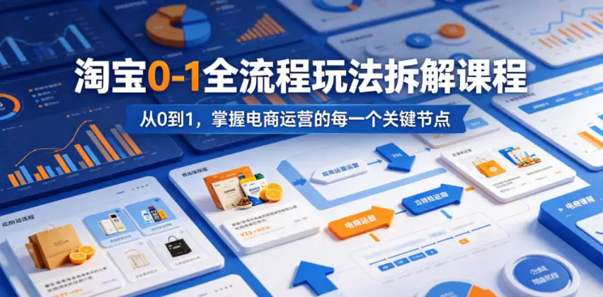 淘宝0-1全流程玩法拆解课程，从0到1，掌握电商运营的每一个关键节点|青心网创站
