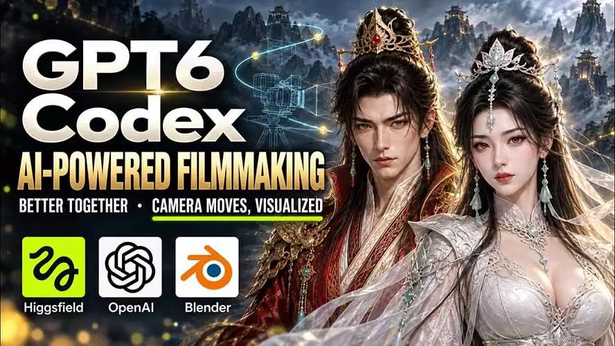 （20561期）GPT-6 Astra×Codex高智能制作视频！联手Higgsfield，运镜可视化实战 - 青心资源站