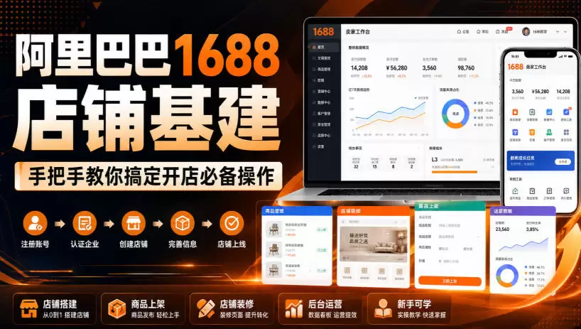 阿里巴巴1688店铺基建，手把手教你搞定开店必备操作（更新8月）|青心网创站