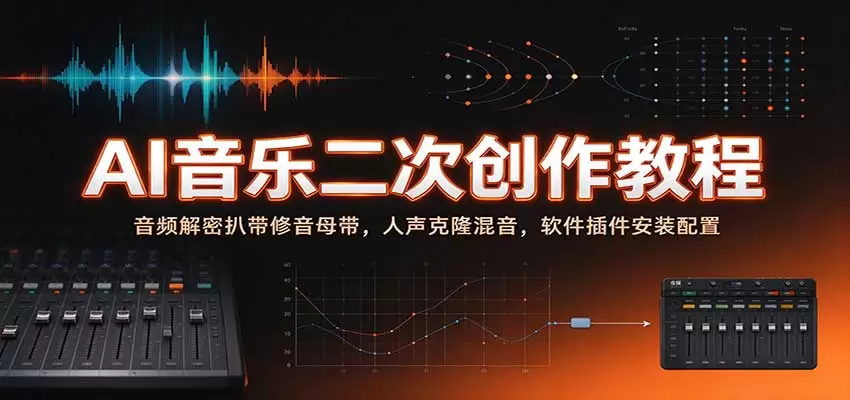 AI音乐二次创作教程：音频解密扒带修音母带，人声克隆混音，软件插件安装配置 - 青心资源站