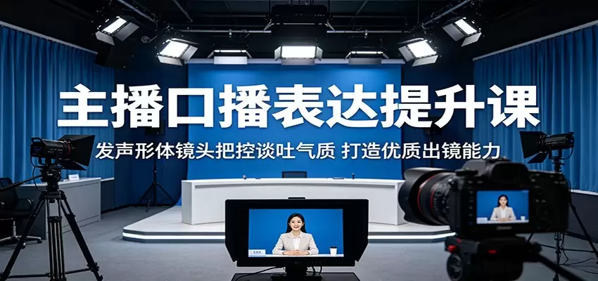 主播口播表达提升课：发声形体镜头把控谈吐气质，打造优质出镜能力|青心网创站