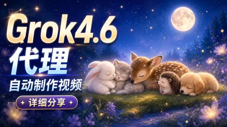 Grok 4.6代理自动制作视频！从提示词到成片全流程详细分享｜AI Agent实操分享 - 青心资源站