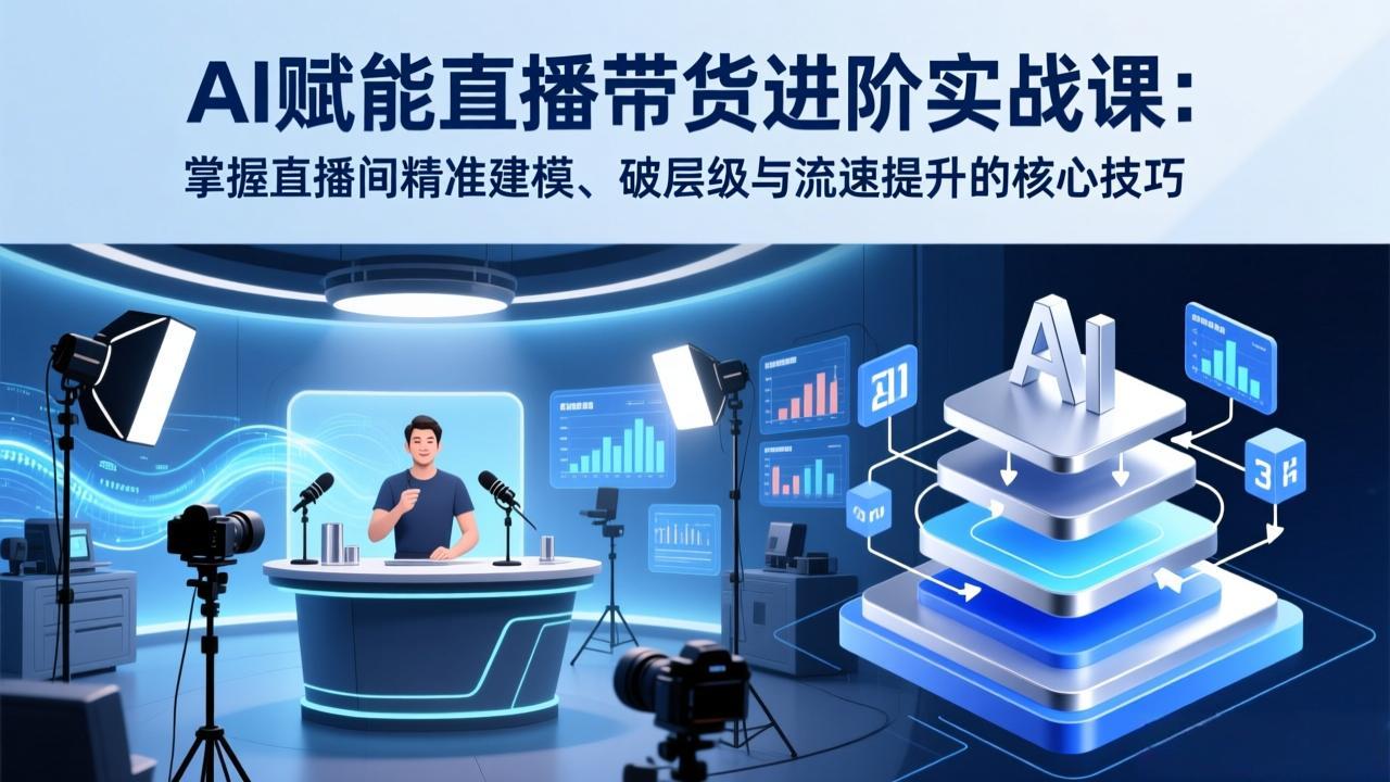 AI赋能直播带货进阶实战课:掌握直播间精准建模、破层级与流速提升的核心技巧青心网创青心网创站