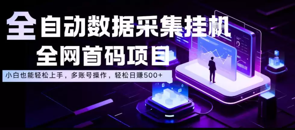全自动数据采集挂G，全网首码项目，简单易操作，小白也能轻松上手，多账号操作，轻松日入500+【揭秘】|青心网创站