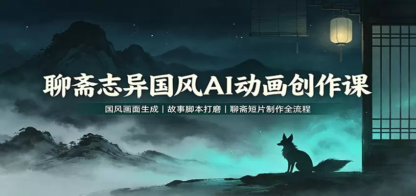 聊斋志异国风AI动画创作课：国风画面生成，故事脚本打磨，聊斋短片制作全流程|青心网创站