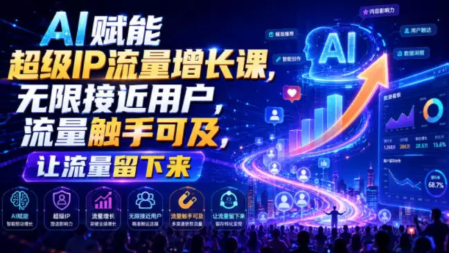 AI赋能超级IP流量增长课，无限接近用户，流量触手可及，让流量留下来|青心网创站