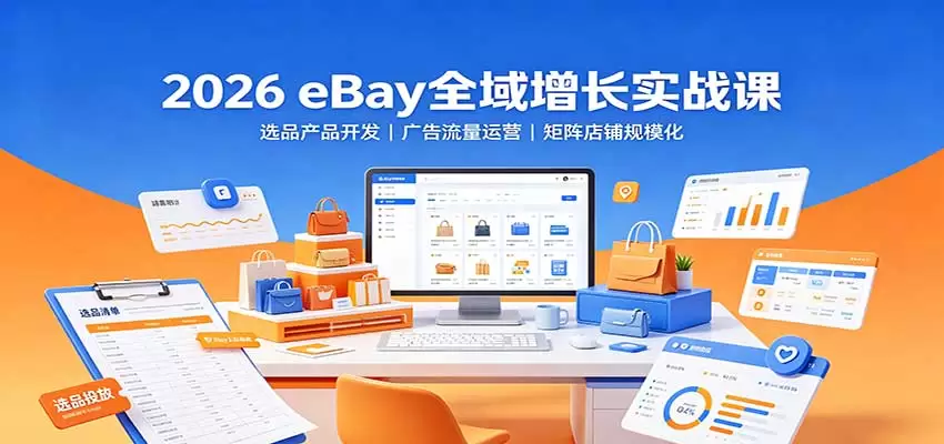 2026 eBay全域增长实战课：选品产品开发，广告流量运营，矩阵店铺规模化 - 青心资源站