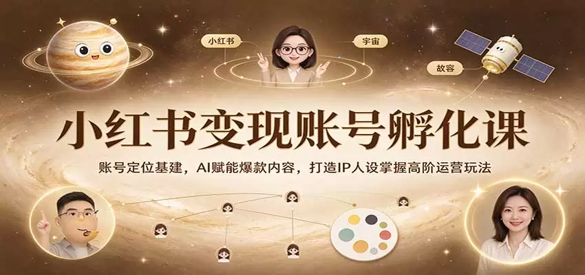 小红书变现账号孵化课：账号定位基建，AI赋能爆款内容，打造IP人设掌握高阶运营玩法 - 青心资源站