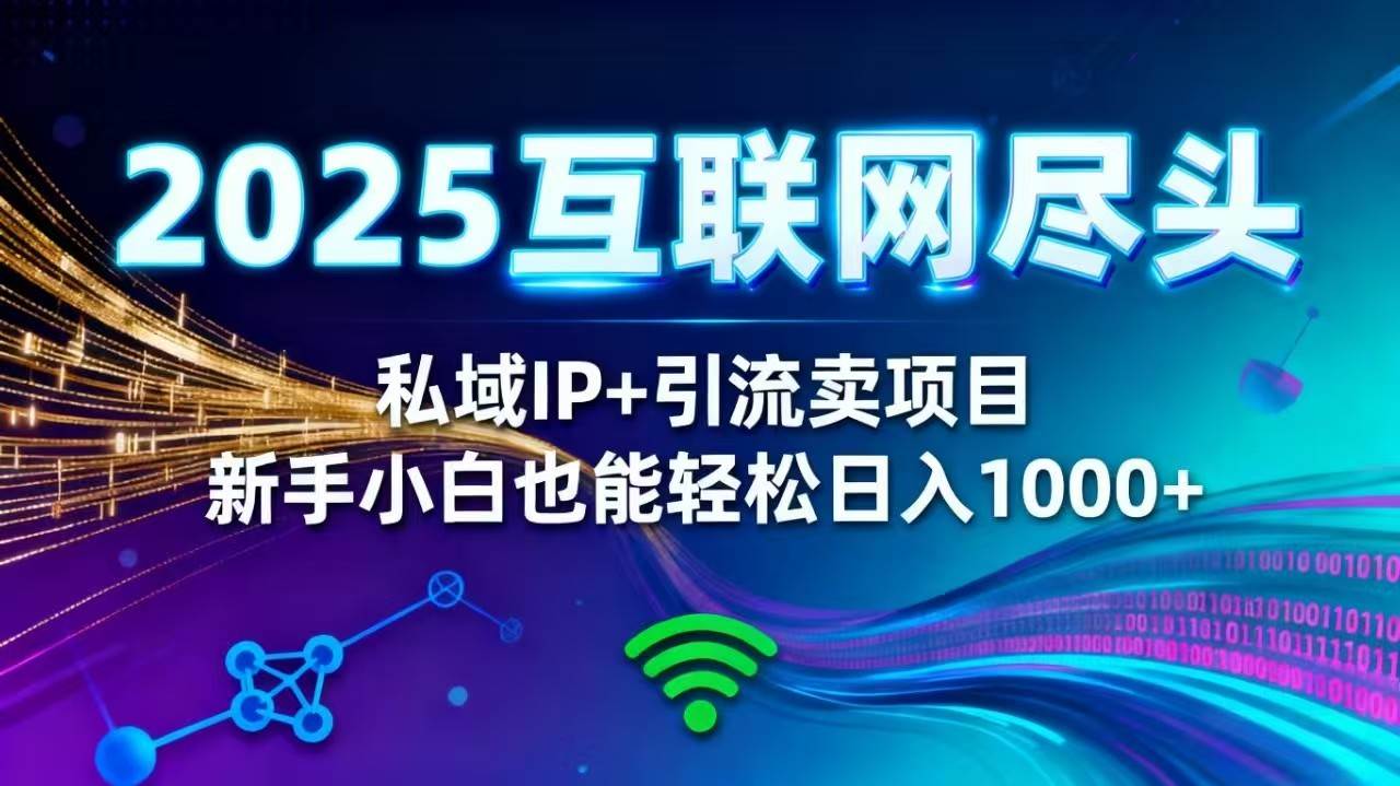 (16485期)2025网创尽头王炸项目!私域 IP + 精准引流,新手小白在家躺赚日入 1000+-青心网创站