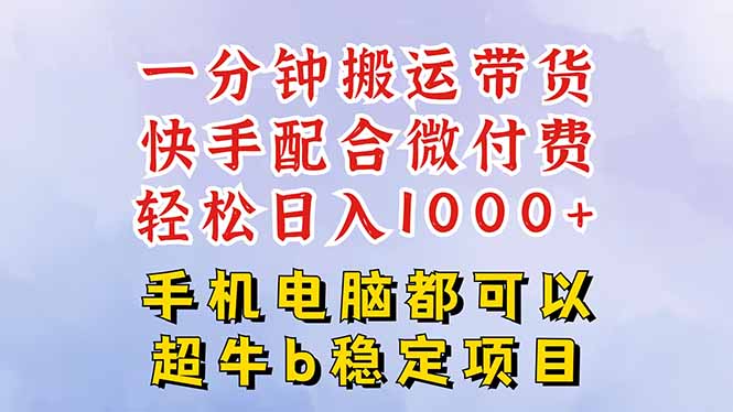 快手黑科技一分钟搬运带货，一刀不剪过原创，微付费投流玩法，轻松日入…-青心网创站