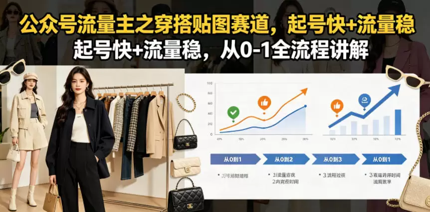 公众号流量主之穿搭贴图赛道，起号快+流量稳，从0-1全流程讲解|青心网创站