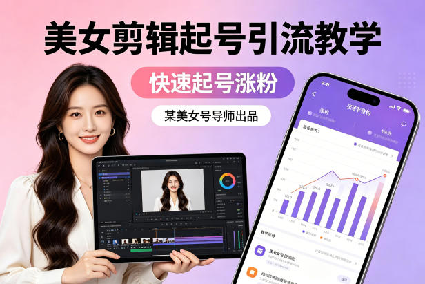 某美女号导师出品：美女剪辑起号引流教学，快速起号涨粉|青心网创站