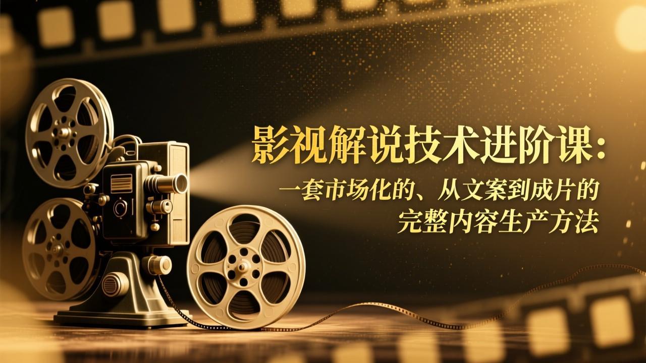 影视解说技术进阶课：一套市场化的、从文案到成片的完整内容生产方法青心网创青心网创站