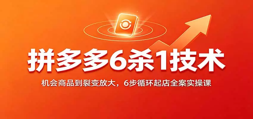拼多多6杀1技术：机会商品到裂变放大，6步循环起店全案实操课|青心资源站