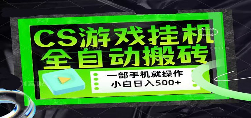 CSGO游戏挂机捡漏搬砖,超稳定的项目,带领1000+小白实现日入500+|青心网创站