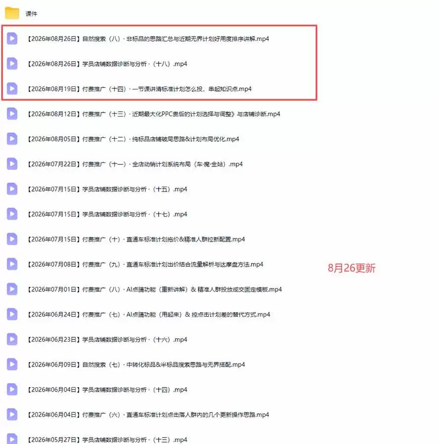 （20094期）2026淘宝电商终局之战VIP课-更新：自然搜索+直通车+无界+精准人群，系统掌握测款动销与全店推广布局方法 - 青心资源站