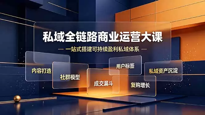 私域全链路商业运营大课，内容打造社群模型成交漏斗，一站式搭建可持续盈利私域体系|青心网创站