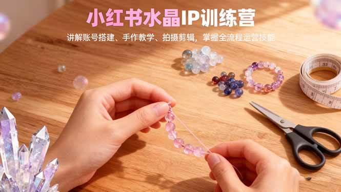 (16475期)小红书水晶IP训练营,讲解账号搭建、手作教学、拍摄剪辑,全流程运营技能-青心网创站
