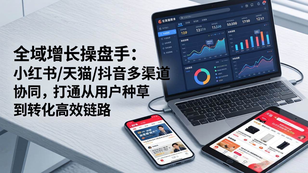 （17605期）全域增长操盘手：小红书/天猫/抖音多渠道协同，打通从用户种草到转化高效链路