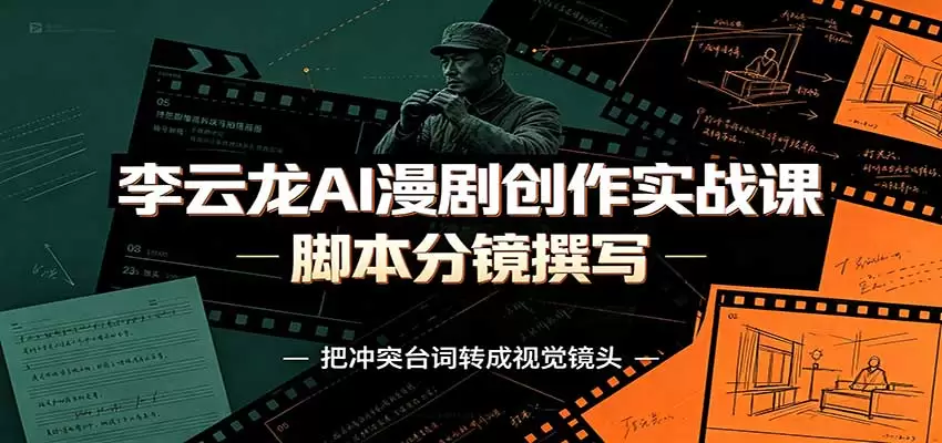 李云龙AI漫剧创作实战课：角色人设还原，脚本分镜撰写，AI漫剧成片完整制作教学 - 青心资源站