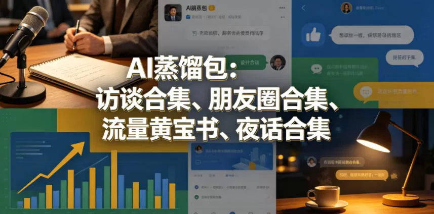 AI蒸馏包：访谈合集、朋友圈合集、流量黄宝书、夜话合集【文档】|青心网创站