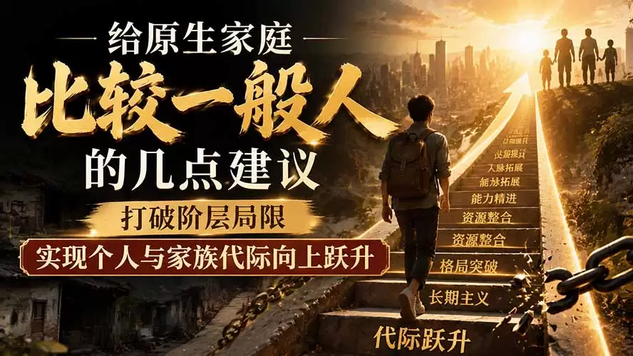 付费文章：给原生家庭比较一般人的几点建议，打破阶层局限，实现个人与家族代际向上跃升|青心网创站