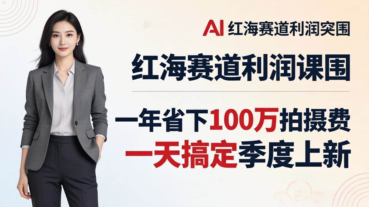 (17884期)服装老板AI模特图课:一年省下100万拍摄费,一天搞定季度上新,红海赛道利润突围|青心网创站